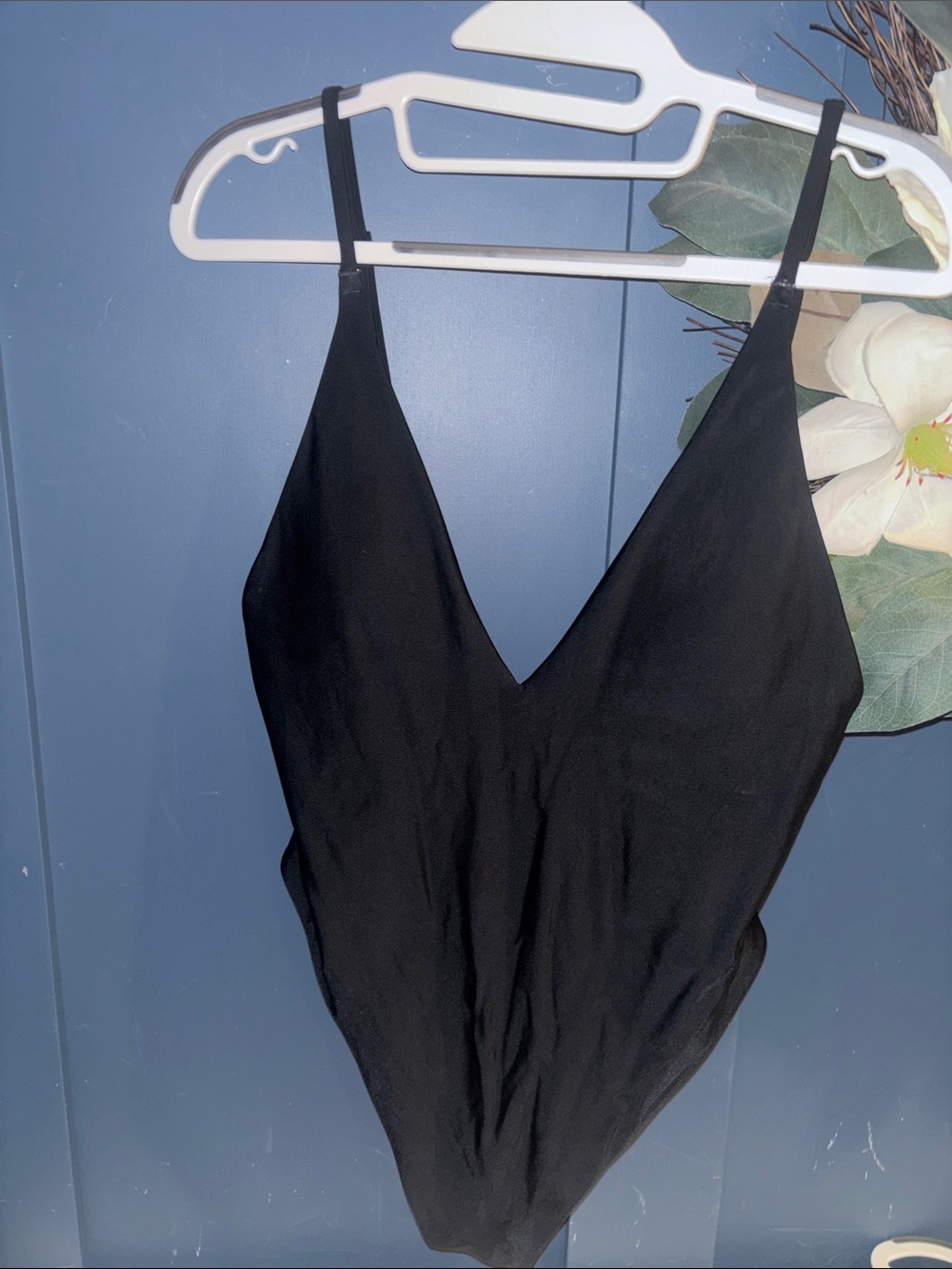 aerie Black Deep V One-Piece‎ Swim Suit